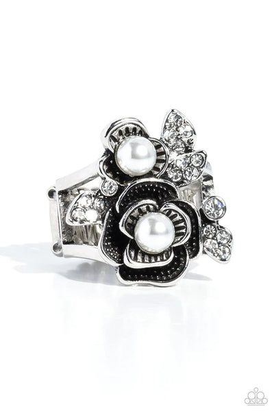 Paparazzi Ring ~ Fine-BLOOMING - White