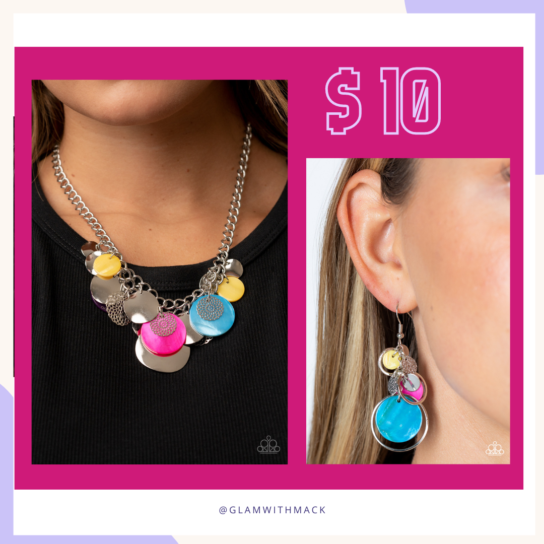 Colorful Shell Necklace & Earring Set