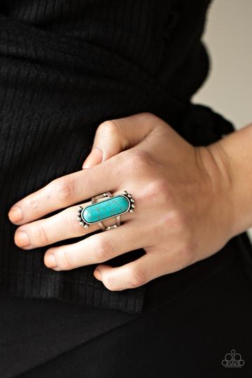 Paparazzi Ranch Relic - Blue Turquoise Stone - Ring