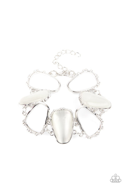 Paparazzi Yacht Club Couture - White Cat's Eye Stones - Bracelet