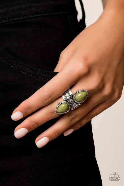 Paparazzi New Age Leader - Green - Silver Ring - 2019
