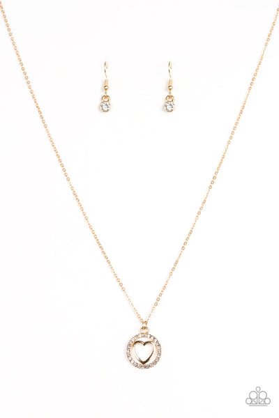 Paparazzi ♥ Change Of HEART-THROB - Gold ♥ Necklace