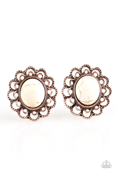 Paparazzi Turn To Stone - Copper Post Earrings