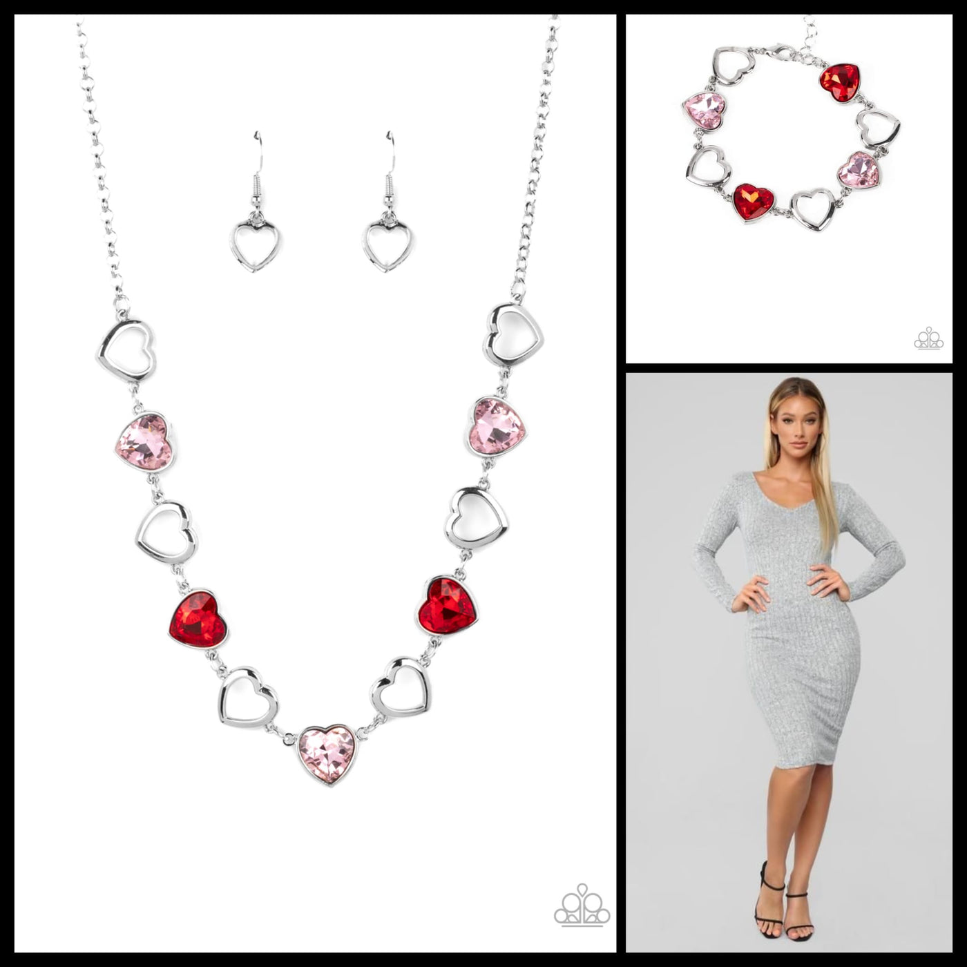Paparazzi Heart Necklace and Bracelet Set