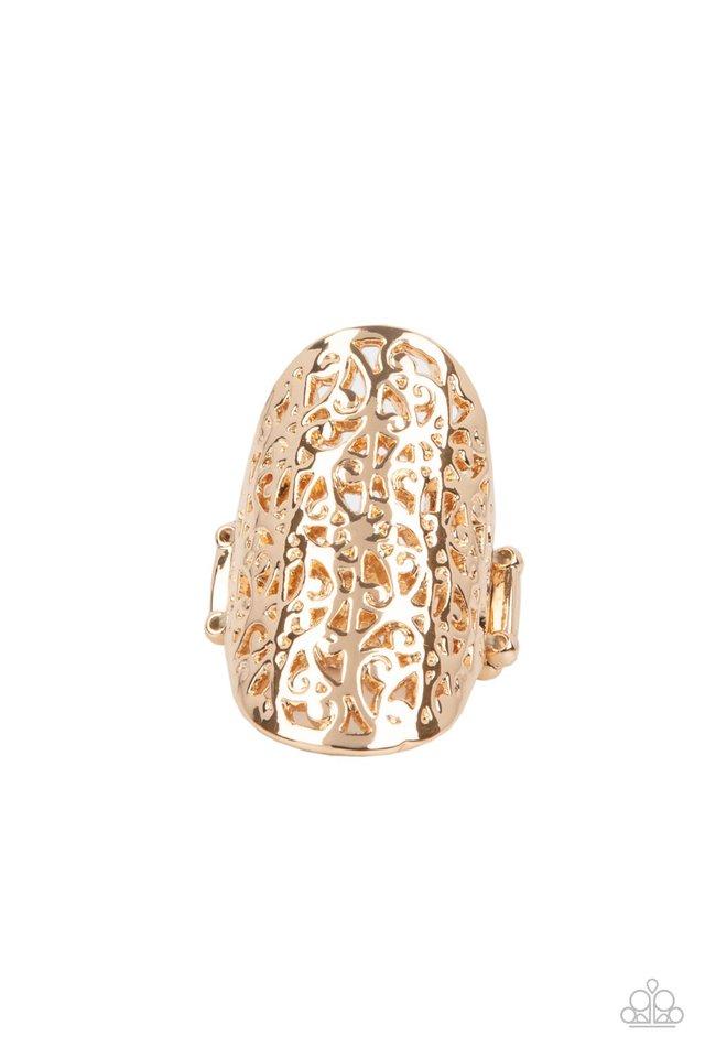 Paparazzi Ring ~ Full Out Frill - Gold