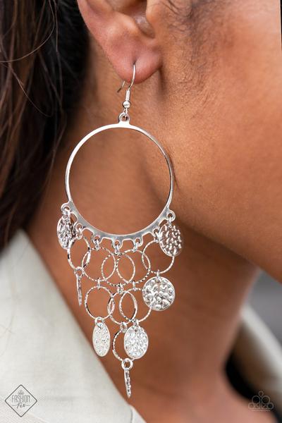 Paparazzi All CHIME High - Silver Earrings