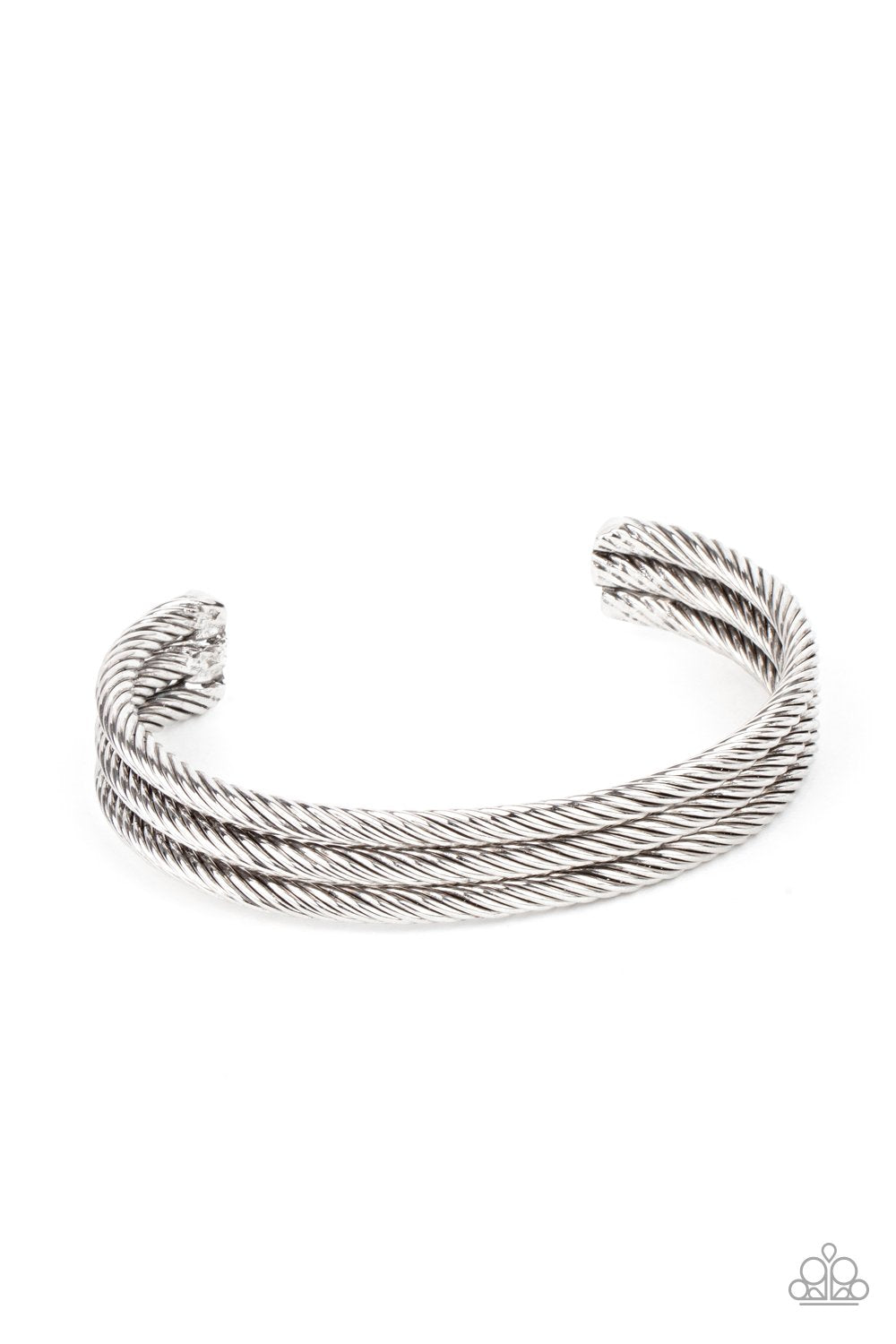 Paparazzi Armored Cable - Silver - Bracelet