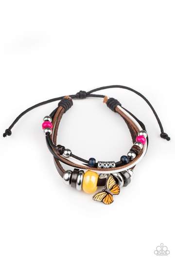 Paparazzi Accessories: Bodacious Butterfly - Multi Leather Bracelet