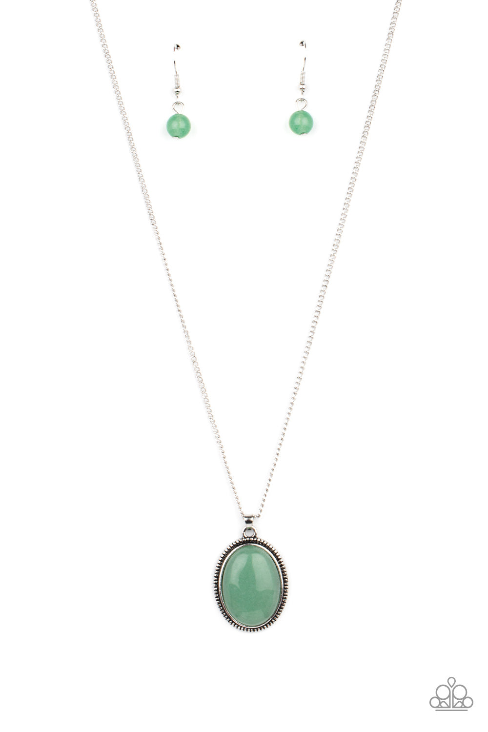 PAPARAZZI - TRANQUIL TALISMAN - GREEN NECKLACE