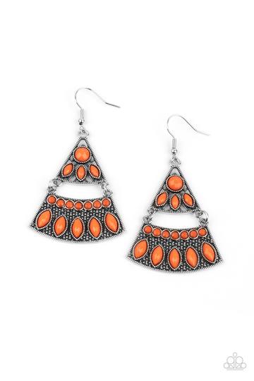Paparazzi Desert Fiesta - Orange - Earrings