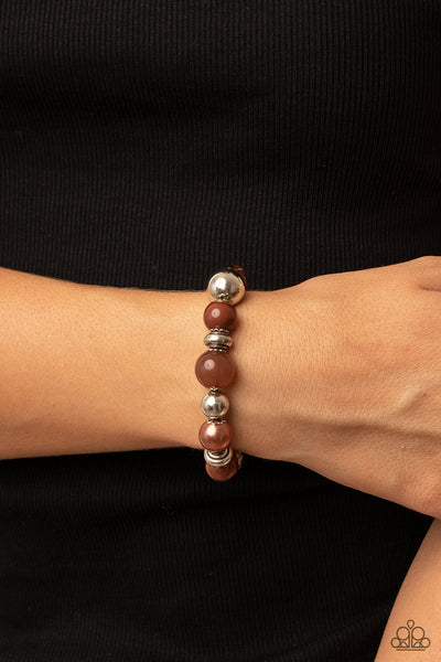 paparazzi all dressed uptown brown 12.0mm-15.0mm Freshwater Pearl Nile Baroque Bracelet 8" / White