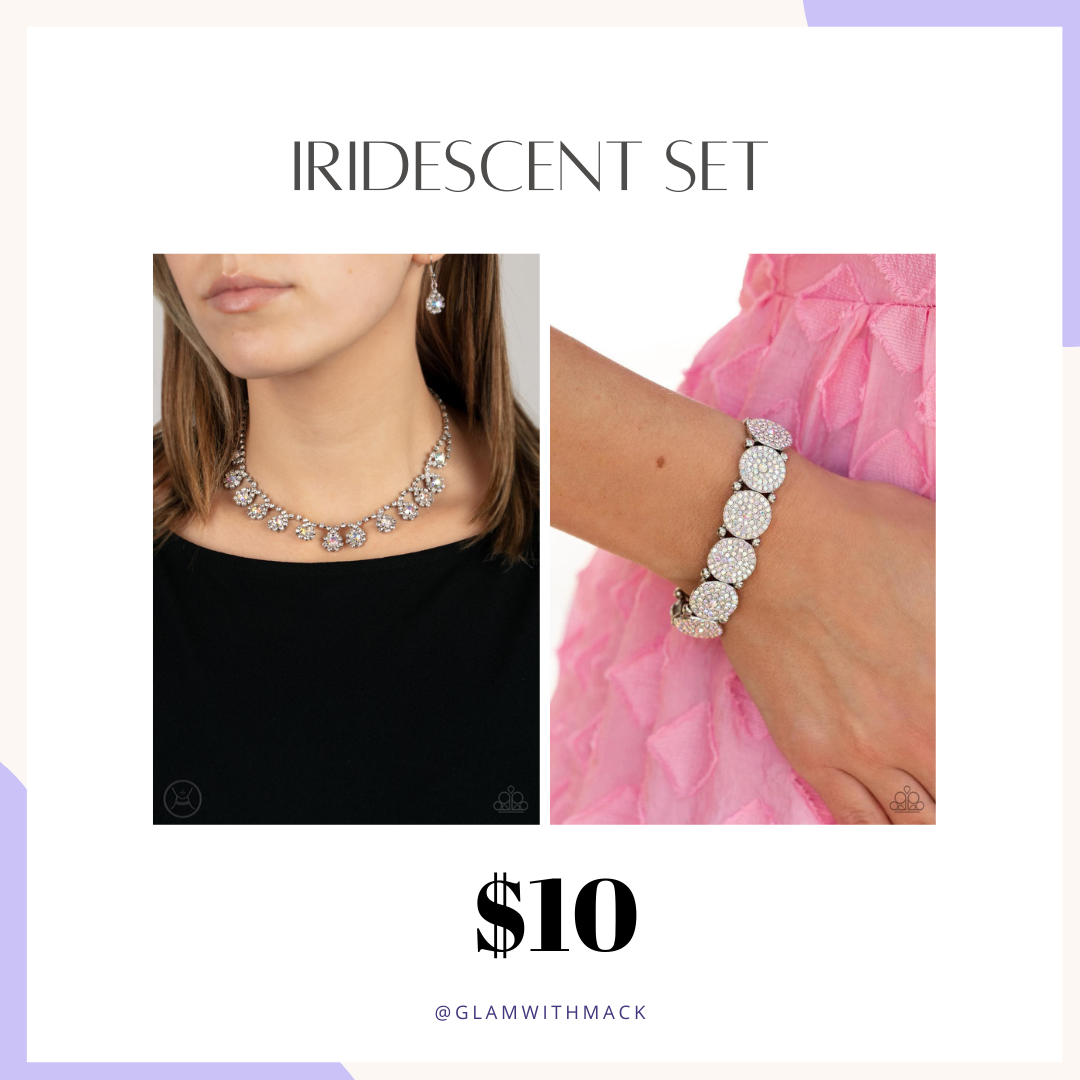 Iridescent Set Necklace and Bracelet