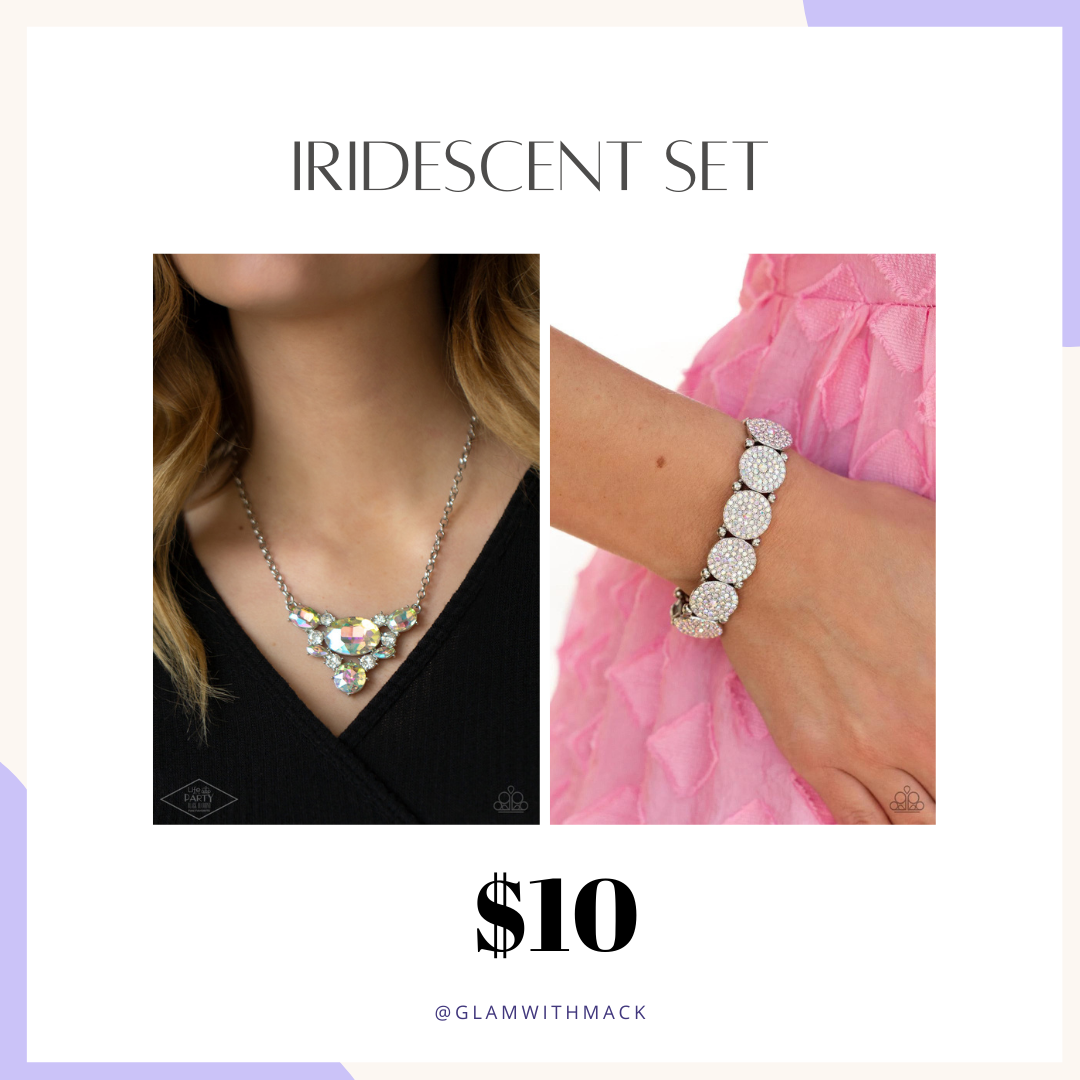 Iridescent Set Necklace and Bracelet